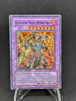 Yugioh! LP Gladiator Beast Heraklinos - TDGS-ENSE2 - Super Rare - Limited LP - Image 1