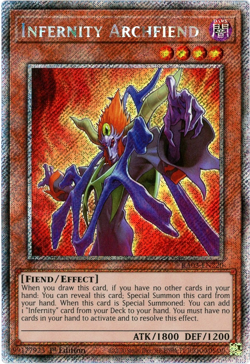 YuGiOh! Infernity Archfiend RA03-EN220 - Platinum Secret Rare 1st Edition NM/M - Image 1