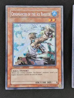 3x Yugioh Cryomancer of the Ice Barrier HA01-EN003 Limited Secret Rare - LP - Image 2