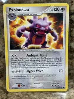 Pokemon Diamond & Pearl Great Encounters - Exploud (Rare) Card 17/106 - Image 1
