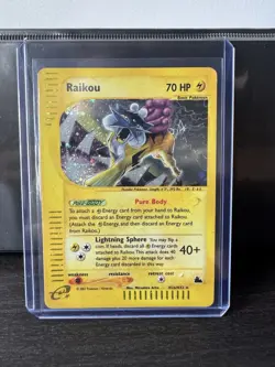 Pokemon TCG Skyridge Holo Rare Raikou Card H26/H32 2003 Vintage - Image 1