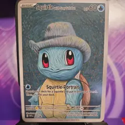 Pokemon Squirtle With Grey Felt Hat Van Gogh DIY Doujin Art Card FREE SHIPPING - Image 1