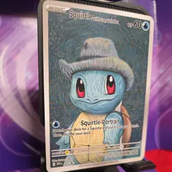 Pokemon Squirtle With Grey Felt Hat Van Gogh DIY Doujin Art Card FREE SHIPPING - Image 2