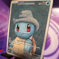 Pokemon Squirtle With Grey Felt Hat Van Gogh DIY Doujin Art Card FREE SHIPPING - Image 3