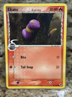 Ekans 47/101 LP - Yuka Morii Clay Art - EX Dragon Frontiers Pokemon Card - Image 1