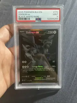 2025 Pokemon Black & White Zekrom ex PSA Mint 9 Rare Card - Image 1