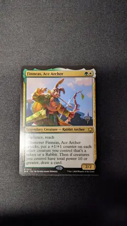 1 x Finneas, Ace Archer Promo MISTCUT-MISPRINT-CRIMPED BLB NM MTG - Image 2