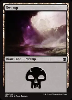 Swamp (256) -Foil Light Play MTG Dragons of Tarkir - Image 1