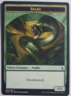 Snake Token with Deathtouch x1 Amonkhet Magic The Gathering MTG LP/NM - Image 1
