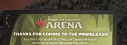 Magic MtG Arena Prerelease Code Card - The Lost Caverns Of Ixalan. - Image 2