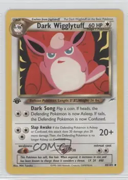 Dark Wigglytuff 1st Ed. Pokemon Neo Destiny #40 2002 3ig - Image 1