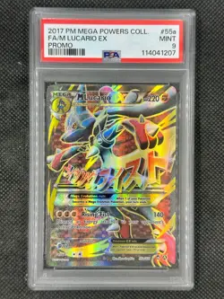 2017 POKEMON MEGA POWERS COLLECTION PROMO #55A FULL ART/M LUCARIO EX PSA 9 - Image 1