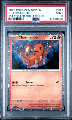 Pokemon 151 Poster Promos - Sequential Set Charmander, Squirtle, Bulbasaur PSA 9 - Image 1