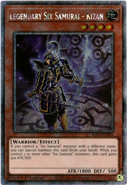 YuGiOh! Legendary Six Samurai Kizan RA03-EN249 Platinum Secret Rare 1st Edition - Image 1