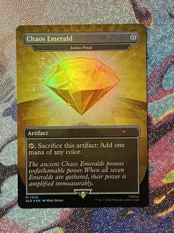 Yellow Chaos Emerald Magic The Gathering Sonic Secret Lair Card English - Image 1