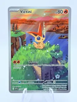 !!NEW!! Black bolt White flare Pokemon Full art Victini promo card - Image 1