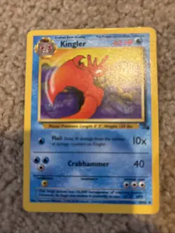 Pokemon TCG Kingler Fossil Unlimited Uncommon Card 38/62 Regular - Image 1