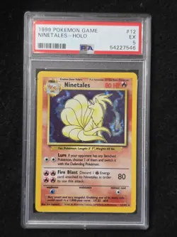 Pokemon TCG Ninetales Base Set Holo Unlimited Rare Card 12/102 WOTC PSA 5 - Image 1
