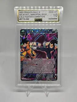 Son Goku & Vegeta Immortal Rivalry BT19-048 AGS 10 GEM MINT DBS Card - Image 1