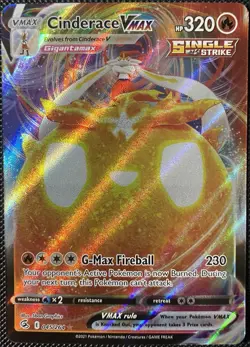 Cinderace VMAX 045/264 Swsh08: Fusion Strike Holo - Pokemon Card - Image 1
