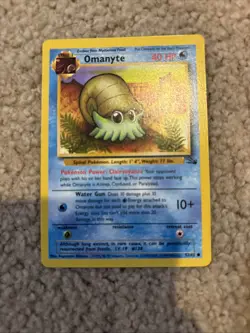 Pokemon TCG Omanyte Fossil Unlimited Common Card 52/62 - Image 1