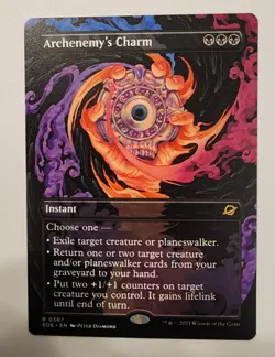Mtg Edge Of Eternities Archenemy's Charm Borderless NM - Image 1