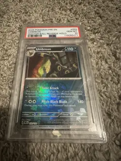 Pokemon Umbreon 2025 Prismatic Evolutions Master Ball Reverse Holo #059 PSA 10 - Image 2