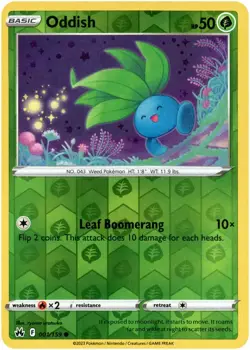 💢Pokemon - Oddish - Reverse Holo - 001/159 - Crown Zenith - (NM)💢 - Image 1