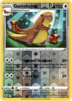 💢Pokemon - Gumshoos - Reverse Holo - 118/159 - Crown Zenith - (NM)💢 - Image 1