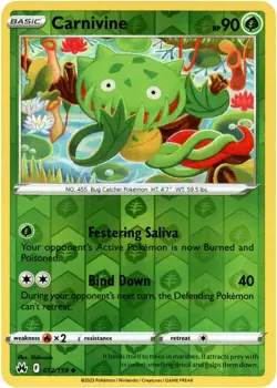 💢Pokemon - Carnivine - Reverse Holo - 012/159 - Crown Zenith - (NM)💢 - Image 1