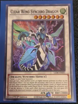 Yugioh! Clear Wing Synchro Dragon - LED8-EN001 - Super Rare - 1st Edition Near M - Image 1