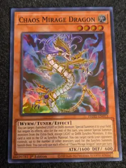 Yugioh Chaos Mirage Dragon PHHY-EN013 Super Rare 1st Ed NM - Image 1