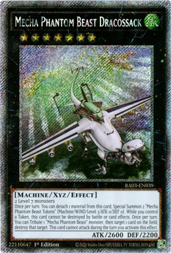 YuGiOh! Mecha Phantom Beast Dracossack RA03-EN039 Platinum Secret Rare 1st Editi - Image 1