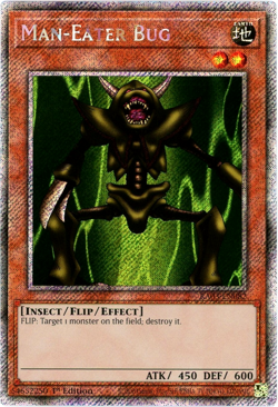 YuGiOh! Man-Eater Bug RA03-EN082 - Platinum Secret Rare 1st Edition NM/M - Image 1