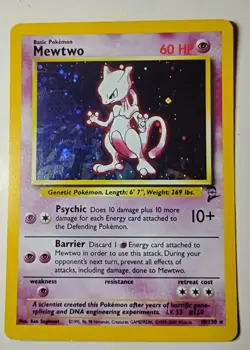 Mewtwo 10/130 Base Set 2 2000 Holo Rare WOTC Pokemon Card TCG - LP Authentic Vtg - Image 1