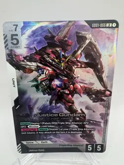 GUNDAM TCG CARD GAME - GD01-066 LR JUSTICE GUNDAM - FOIL - Image 1