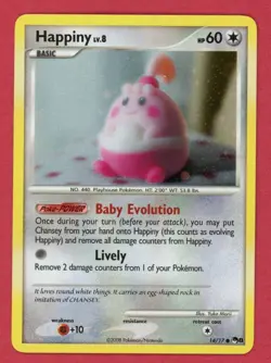 Happiny 14/17 Holo Swirl - Yuka Morii Clay Art - POP Series 8 Pokemon Card - LP - Image 1