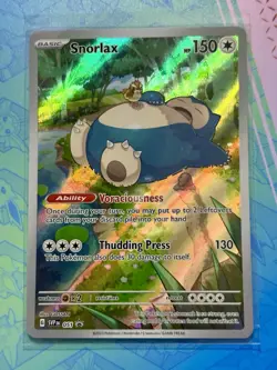 Snorlax SVP 051 Scarlet & Violet 151 Holo Black Star Promo IR Pokemon Card - Image 1