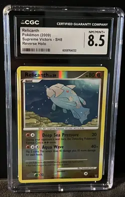 Relicanth 2009 Supreme Victors SH8 Reverse Holo Pokemon Card- CGC 8.5 NM/NM+ - Image 1