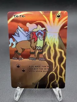 Pokederp Holo Teitei Entei 2/2 Secret Rare Custom Derpy Card - Image 1