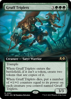 Gruff Triplets (Extended Art) [Wilds of Eldraine] Magic MTG - Image 1