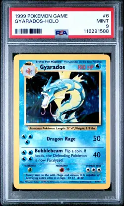 1999 Pokemon Base Set Unlimited English 6/102 Gyarados Holo PSA 9 - Image 1