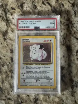 1999 Pokemon Base Set Unlimited English 5/102 Clefairy Holo PSA 9 - Image 1