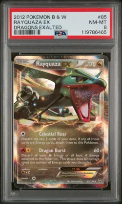 Pokemon Rayquaza EX Dragons Exalted 85 - PSA 8 Near Mint-Mint (2012) - Image 1