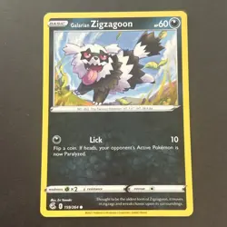 Galarian Zigzagoon 159/264 Regular Common SWSH: Fusion Strike Pokemon TCG 2021 - Image 1