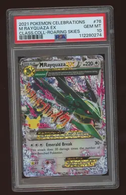 2021 Pokemon Celebrations Classic Collection Roaring Skies M Rayquaza EX PSA 10 - Image 1