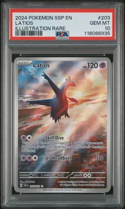 2024 Pokemon Ssp En-Surging Sparks #203 Latios Illustration Rare PSA 10 - Image 1