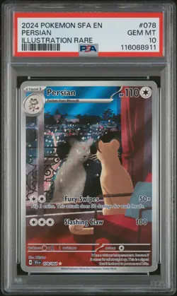 2024 Pokemon Sfa En-Shrouded Fable #078 Persian Illustration Rare PSA 10 - Image 1