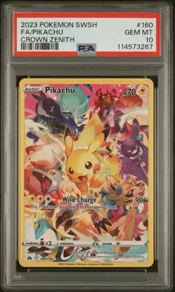 2023 Pokemon Sword And Shield Crown Zenith #160 Fa/Pikachu Crown Zenith PSA 10 - Image 1