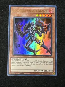 Yugioh Evil HERO Sinister Necrom Red Ultra Rare LDS3-EN026 1st Near Mint - Image 1